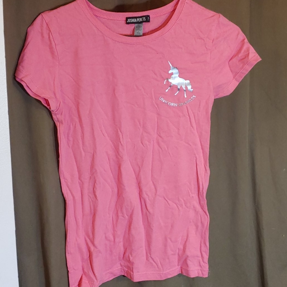 Unicorn Pink Shirt Joshua Perets girl 10y
